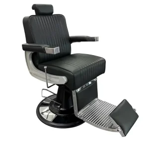 Vintage Metal Barber Chair for Hair Salon Rotatable with Armrests Commercial Use