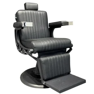 Vintage Modern Minimalism Men’s Metal Barber Chair with Rotatable Armrests High end Salon Furniture for Barber Shop Hairdressing