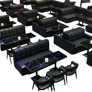 Vintage Music Restaurant Booth Clear bar bar Sofa Pub Cafe Hot Pot Restaurant Table and Chair Combination