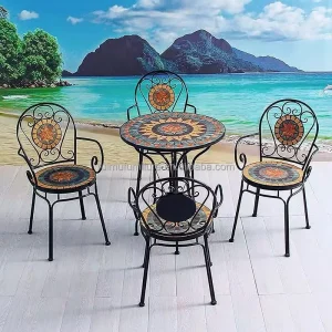 Vintage Outdoor Coffee Table and Chair Set Stylish Garden Furniture for Bar Use
