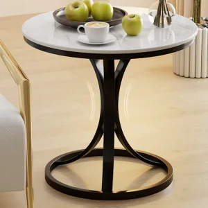 Vintage Rectangle Modern Light Side Table with Metal Frame for Living Room and Bedroom