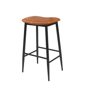 Vintage Rustic Commercial Bar Furniture PU Leather Bar Stools Barstool High Bar Chair With Foot Rest