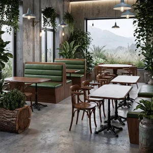 Vintage Solid Wood Tables and Chairs Commercial Furniture for Western Restaurants & Bars
