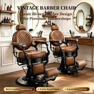 Vintage Style Barber Chair High Quality Super Hair Cutting Chair for Barber Shop Direct Factory Sale Hair Beauty Equipment