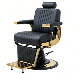 Vintage Style Barber Chair with Adjustable Footrest Hydraulic Pump Round Base for Hair Salon Barber Shop