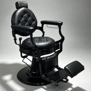 Vintage Style Barber Chair with Reclining and Height Adjustable Features PVC Material Model 68 88 for Salons