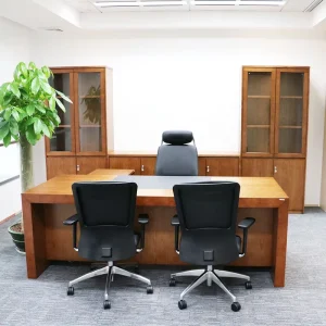 Vip Modern Commercial Furniture Office Table Computer Desk Solid Wooden Green Material