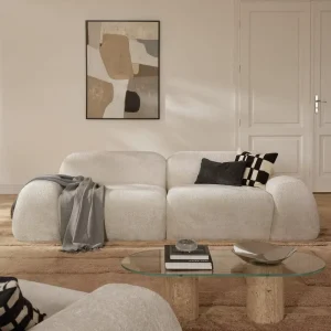 Viral Style Modern Minimalist Fabric Modular Sectional 3 Seater Sofa Home Soft Furnishing for Small Apartment Villa Living Decor