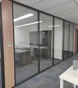 Visible Frame Full Height Modular Glass Partition Wall for Office Convention Center Gallery Workstation