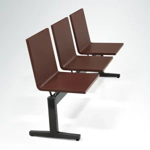 Visitor 3 Seat Modern Aluminum Airport Waiting Lounge Bench with PU Foam Cushion for Hospital School Mall & Gym