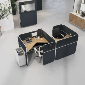 WESOME Modern 2 Seater Office Cubicle for Office Hospital Workshop Open Staff Workstation with Co working Space and Staff Desk