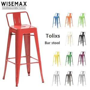 WISEMAX FURNITURE Price Restaurant Home Metal Material Industrial Vintage Stackable Bar Chair Bar Stool