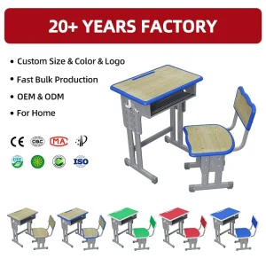 WMB60 DLPN02 Height Adjustable Pre School Furniture Set Kids Classroom Student Study Desk and Chair