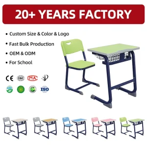 WMC60 DGPN Manufacturer C Sharped Fixed Modern Classroom School Furniture Student Desk and Chair Set