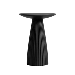 Wabi Sabi Textured Round End Table Fluted Pedestal Side Table Hotel B&B Living Room Furnishing