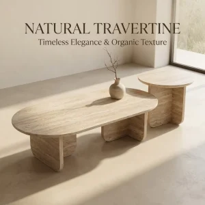 Wabi Sabi Wind Cave Stone Tea Table Modern Villa Living Room Travertine Coffee Table Small House Household