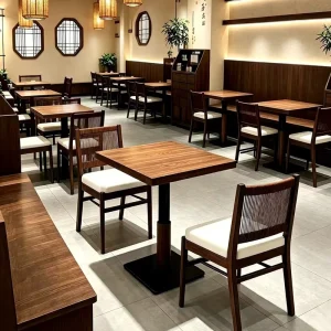 Wabi sabi Rustic Southeast Asia Style Coffee Tea Room Table Chair Set Suitable for Vegetarian Restaurants Simple Dining