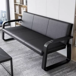 Waiting Area Furniture Gold Metal Frame Double Seats Leather Hospital Public Airport Waiting Room Chair