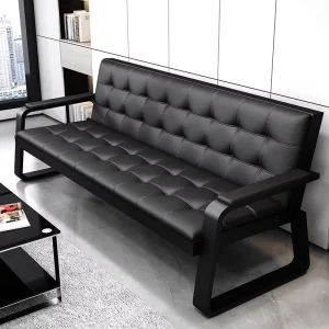 Waiting Area Furniture Gold Wood Frame Double Seats Hospital Public Airport Waiting Room Leather Chair