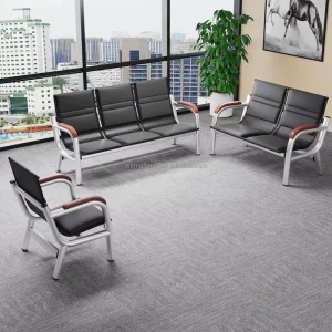 Waiting Area Furniture Metal Leather Double Seat Hospital Airport Waiting Room Office Public Waiting Chair