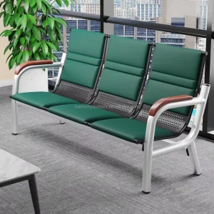 Waiting Area Furniture Metal Leather Double Seat Hospital Airport Waiting Room Office Public Waiting Chair