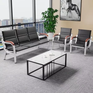 Waiting Area Furniture Metal Leather Double Seat Hospital Airport Waiting Room Office Public Waiting Chair