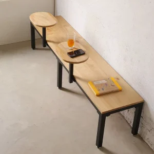 Waiting Area Solid Wood Bench Chair for Cafe and Shop