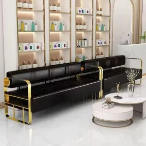 Waiting Room Bench 2 Seat Chair Set of 4 Leather Airport Salon Bank Guest Reception Chairs Barber Waiting Bench with Armrests