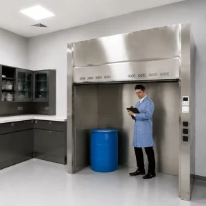 Walk in Fume Hood 304 Stainless Steel Durable 304ss Laboratory Exhaust Fume Cupboard for Research Institute Lab Custom