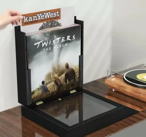Wall Mounted Acrylic Vinyl Record Storage Box Wood Frames Disc Display Stand for Music Albums and Magazines Record Rack