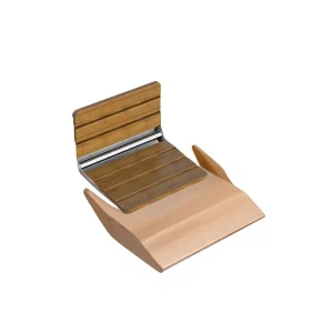 Wall Mounted Folding Solid Wood Modern Minimalist Shower Stool and Ottoman for Elderly Entryway Bathroom Use Shoe Changing Bench