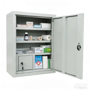 Wall Mounted Modern Durable Metal Emergency Medicine Locker Box Small Portable Hospital Storage Cabinet for School Workshop Use