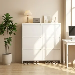 Wall Mounted Modern Metal Shoe Cabinet Ultra Thin Space Saving Behind the Door Shoe Rack for Living Room Furniture
