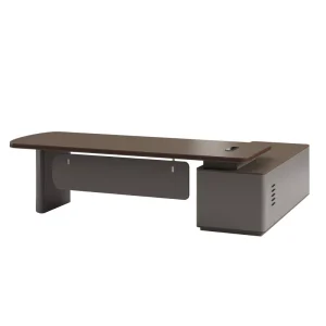 Walnut Color Wooden Antique Office Desk Eco friendly Easy Assembly Modular Storage Design Modern Business