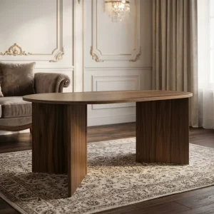 Walnut Finish Coffee Table Contemporary Living Room Furniture Center Tea Tables