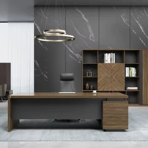 Walnut Wood Modern Executive Office Furniture L Shaped Office Desk