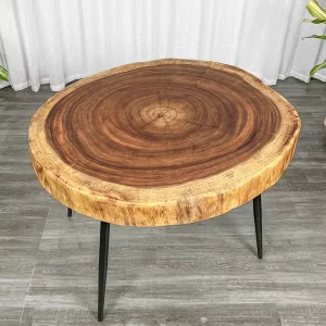 Walnut Wood Tea Table 90cm Diameter Round North American Walnut Raw Solid Wood Slab Coffee Table