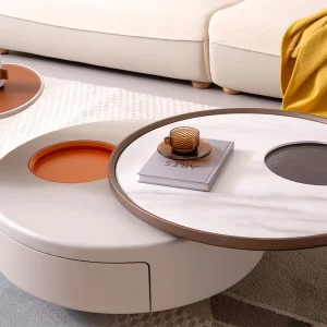 Wanboon Modern Design Panel Wooden Adjustable Height Rotatable Coffee Table Nano Color Crystal Stone Living Room Home Furniture