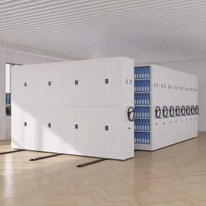 Warehouse Metal Manual Mobile Cabinet Adjustable Mobile Shelving with Compact Storage for Warehouse Goods and Components