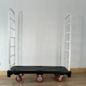 Warehouse Storage Six Wheel Balance Trolley Easy Assembly Folding Cargo Platform U Boat Trolley for Retail Use