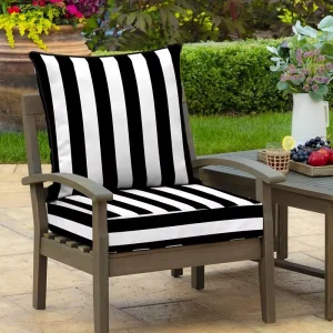 Water Repellent Fade Resistant Outdoor Patio Deep Seat Sofa & Couch Chair Cushions Back Pillow With Removable Cover