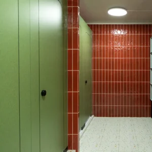 Waterproof Eco-Friendly Durable Green Color High Pressure Compact Laminate Toilet Cubicles Graphic Design for School