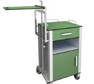 Waterproof PP Material Hospital Bedside Table Medical Cabinet 3 Layer Design Silent Casters Large Capacity Storage for
