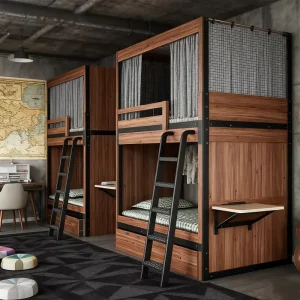 We Offer Customized Service Space saving Bunk Bed with Reinforced and Guardrails Modular Stackable Bed Stackable