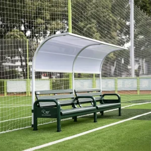 Weather Resistant Player Shelter Comfortable Sideline Seating Commercial Double Connected Tennis Court Bench