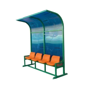 Weatherproof Football Substitute Bench Aluminum Frame 10-Person Player Shelter Sports Field Professional Grade