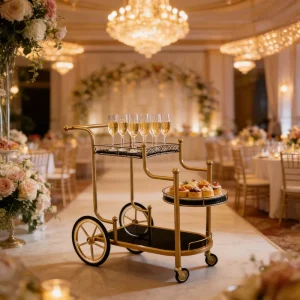Wedding Hotel Restaurant Stainless Steel Service Trolley Food Beverage Trolley Food Cart Service Cart
