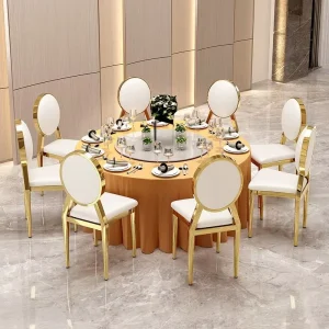 Wedding Outdoor Banquet Chairs Golden Restaurant Commercial Activity Tables and Chairs Stackable Iron Hotel Specific Chairs