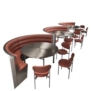 Western Restaurant Cafe Hot Pot Eatery Hotel Metal Wall Side Booth Seating Sofa Benches Music Themed Dining Bar Tables