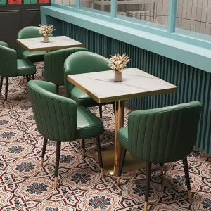 Western Restaurant Table and Chair Combination Modern and Simple Design Stone Material Commercial Dining Set